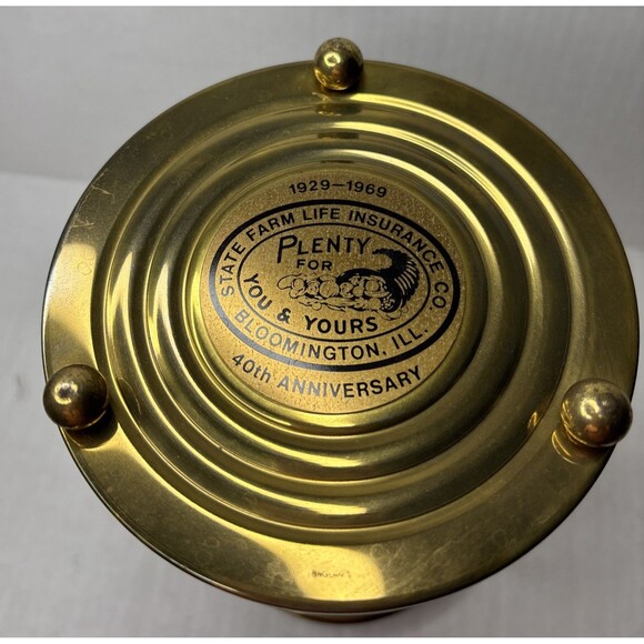 1969 State Farm Life Insurance Co 40th Anniversary Brass Hourglass Rare 2 Hour - Picture 11 of 14